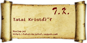 Tatai Kristóf névjegykártya