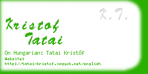 kristof tatai business card